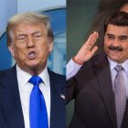 El presidente de Estados Unidos, Donald Trump (i), y el presidente de Venezuela, Nicolás Maduro.
