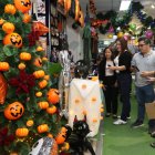 Una decoración ecléctica que une adornos de Navidad y Halloween para los que ponen el árbol desde octubre.