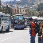 Algunos de los buses se estacionaron en los alrededores del Coliseo Rumiñahui, en La Vicentina.
