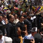 Daniel Noboa se dirigió a los simpatizantes desde la Corte.