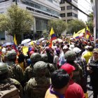 El presidente Daniel Noboa convocó una marcha hacia la Corte Constitucional, este 12 de agosto de 2025.