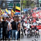 El mensaje fue difundido mientras Noboa lideraba una marcha desde el puente del Guambra hasta la sede de la Corte Constitucional.