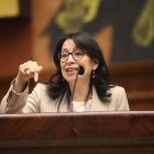 La vocal del Consejo de la Judicatura, Solanda Goyes, habló por tres horas en su juicio político.