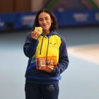 La ecuatoriana Gabriela Vargas en lo alto del podio de los Juegos Mundiales 2025.
