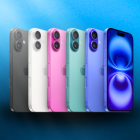 En la foto: el iPhone 16 en las diferentes opciones de colores que existen.