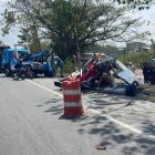 Un accidente se registró en la vía Daule - Nobol, en la provincia de Guayas, la tarde de este jueves 14 de agosto.