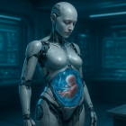 El robot humanoide desarrollado en Singapur incorpora un útero artificial capaz de gestar un bebé humano. Su lanzamiento está previsto para 2026.