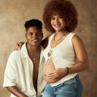 Angie Palacios junto a su esposo Bryan De Jesús a pocos días de dar a luz.