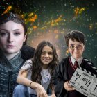 Sophie Turner y el elenco de Harry Potter.