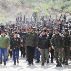 Nicolás Maduro durante ejercicios militares en un campo de entrenamiento en Caracas.