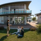 Render de un proyecto universitario para un centro cultural comunitario.