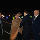 La canciller de Ecuador, Gabriela Sommerfeld, recibió al secretario de Estado de EE. UU., Marco Rubio, a su llegada a Quito la noche del miércoles 3 de septiembre.