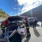 Bomberos de Quito atendió una emergencia por un siniestro de tránsito en el sector de San Rafael, Yaruquí.