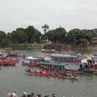 La procesión náutica tuvo asistencia tanto en las lanchas como en el malecón de Daule.