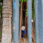En la Plaza del Centenario, en pleno centro de Guayaquil, se observa a ciudadanos utilizar los espacios públicos como urinarios.