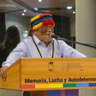 El presidente de la Conaie Marlon Vargas estuvo a la cabeza del Consejo Ampliado.