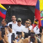 El presidente Daniel Noboa emitió un breve discurso en la marcha convocada por su Gobierno en el centro de Guayaquil.