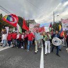 El presidente de la Unión Nacional de Educadores (UNE), Andrés Quishpe.