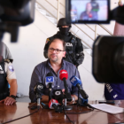 La rueda de prensa se realizó en las instalaciones de Aeropolicial, en Guayaquil.