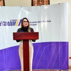 Carolina Jaramillo, portavoz del Gobierno, ofreció este 15 de septiembre de 2015 su rueda de prensa desde Latacunga.
