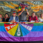 Representantes de la Conaie durante la Asamblea Extraordinaria en Riobamba, donde se decidió convocar al paro nacional en Ecuador.