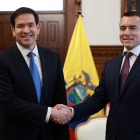 Marco Rubio, secretario de Estado de Estados Unidos; y el presidente de Ecuador, Daniel Noboa, el 4 de septiembre 2025.