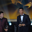 Lionel Messi y Cristiano Ronaldo coincidieron en una gala d epremiación.
