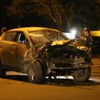 Así quedó el vehículo involucrado en el atentado.