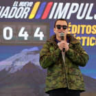 El presidente Daniel Noboa da declaraciones sobre el paro nacional.