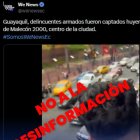 Supuesta balacera fue desmentida por la Policía en X.