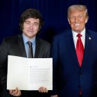 Javier Milei junto al presidente de los Estados Unidos, Donald Trump, durante una reunión este martes en Nueva York (Estados Unidos).