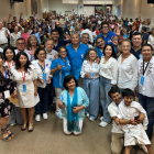 Luisa González estuvo en Bélgica, en una reunión con la militancia y Rafael Correa, en agosto 2025.