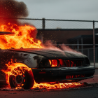 ILUSTRACIÓN HECHA CON INTELIGENCIA ARTIFICIAL. Alumnos habrían incendiado un vehículo por protesta.