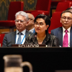 Gabriela Sommerfeld, canciller de Ecuador, ante la ONU.