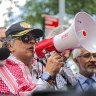 El presidente colombiano participó de una protesta contra Israel.