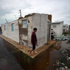 Fotografía de referencia de una casa destruida por las inundaciones en Cuba.