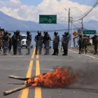 En Otavalo, Imbabura, se han registrado bloqueo de vías por las protestas.