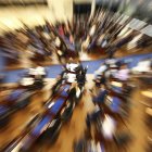 Efecto óptico al captar una sesión plenaria de la Asamblea Legislativa de El Salvador, en San Salvador.