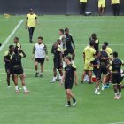 Barcelona y su entrenamiento antes de jugar con Independiente.