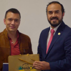 Daniel Noboa con Patricio Maldonado, presidente de AME, en noviembre del 2023, cuando empezó su primer período como gobernante de Ecuador