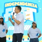 Daniel Noboa desde el Centro Cívico.