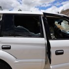 Daños en vehículo de caravana presidencial, el 7 de octubre pasado.