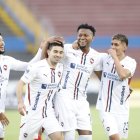 Michael Estrada (c) festeja uno de los tantos con los que Liga de Quito goleó 4-0 a San Antonio por la Copa Ecuador