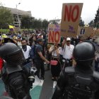 Manifestantes llegaron este domingo 12 de octubre de 2025 al parque El Arbolito, en el centro norte de Quito.
