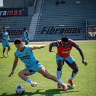 Jugadores de Guayaquil City durante una de sus últimas prácticas, previo al ascenso del domingo 12 de octubre.