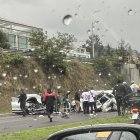 Impacto frontal entre dos vehículos provoca cierre temporal de la Ruta Viva.