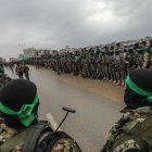 Fotografía de archivo de milicias de las Brigadas de Al-Qasam, brazo armado del movimiento islamista Hamás.