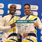 José Acevedo (d) junto a su entrenador Dionicio Gustavo, en el Clasificatorio de París.