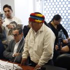 Marlon Vargas, presidente de la Conaie, en comparecencia a la Asamblea.