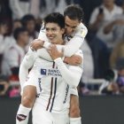 La celebración del doblete de Gabriel Villamil ante Palmeiras.